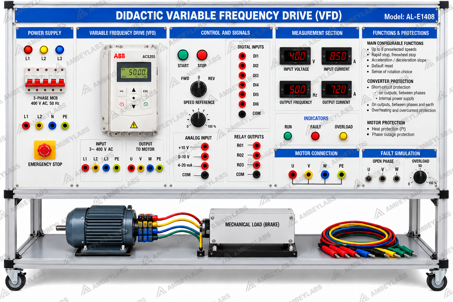 AL-E1408  DIDACTIC VARIABLE FREQUENCY DRIVE (VFD)